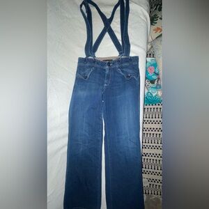 AG Adriano Goldschmied “samba” denim w/ suspender! Super cute, Rare. Size 28R